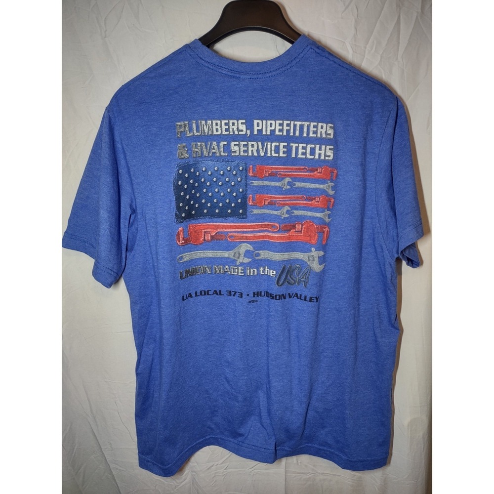 Made In The USA Local 373 Plumbers Pipefitters & HVAC Tech T-shirt 2XL